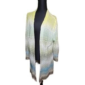 Nic + Zoe Lightweight 4-way Cardigan Multi-Color Open Front Design Size Large